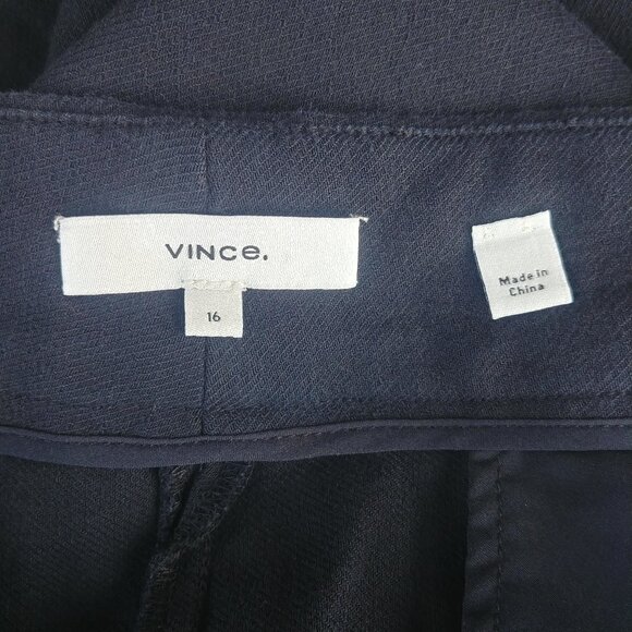 Vince wide leg cropped black cotton pants comfortable trousers sz 16 - Picture 4 of 12